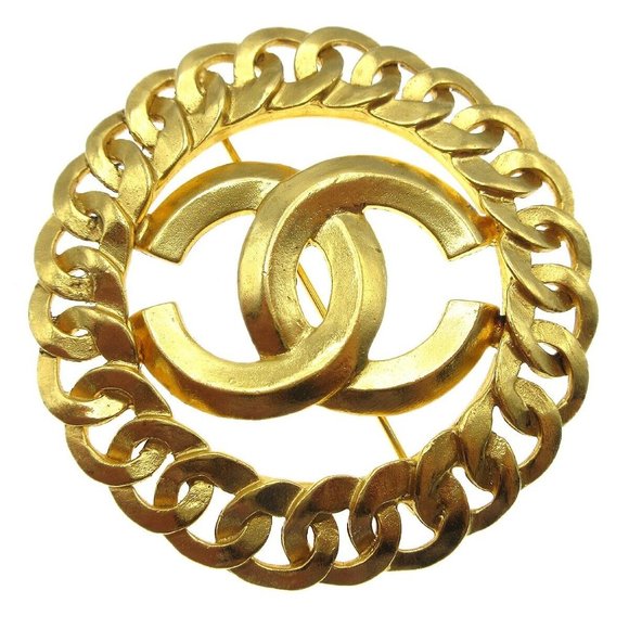 Authenticity Guaranteed Chanel CC Medallion Motif Brooch Pin Corsage Gold-plated - Picture 1 of 5